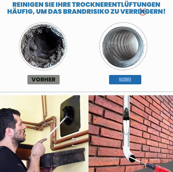 Kaminbürstenstangen-Set, Durchmesser 150 mm, Kaminbürste enthält 18 Stäbe 410 mm und 2 Bürstenköpfe,
