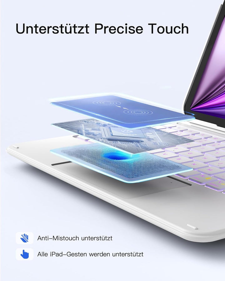 Inateck Hülle mit Tastatur,Ultraleichte Tastatur für iPad 11/10 Gen A16 2025 11 Zoll,iPad Air 11" M3
