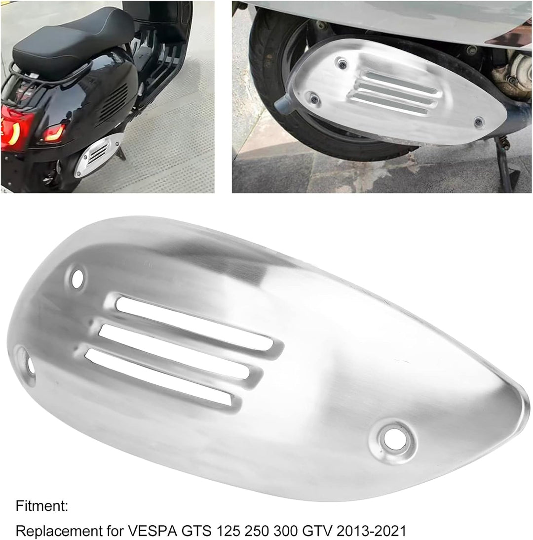 Qiilu Motorrad Auspuffrohrabdeckungfür VESPA GTS 125 250 300 GTV 2013-2021 Motorrad Auspuffrohrabdec