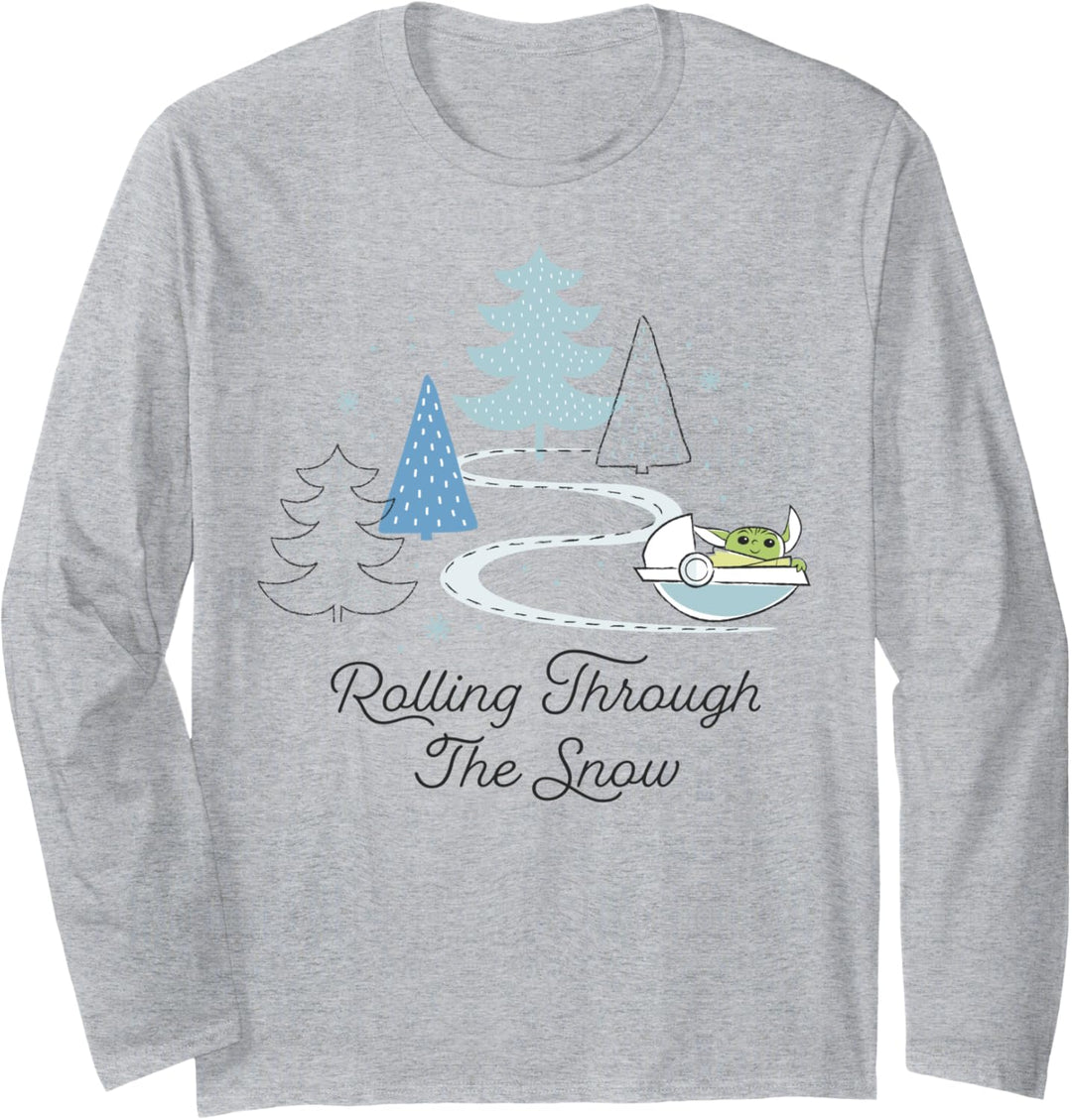 Star Wars Christmas The Child Rolling Through The Snow Langarmshirt