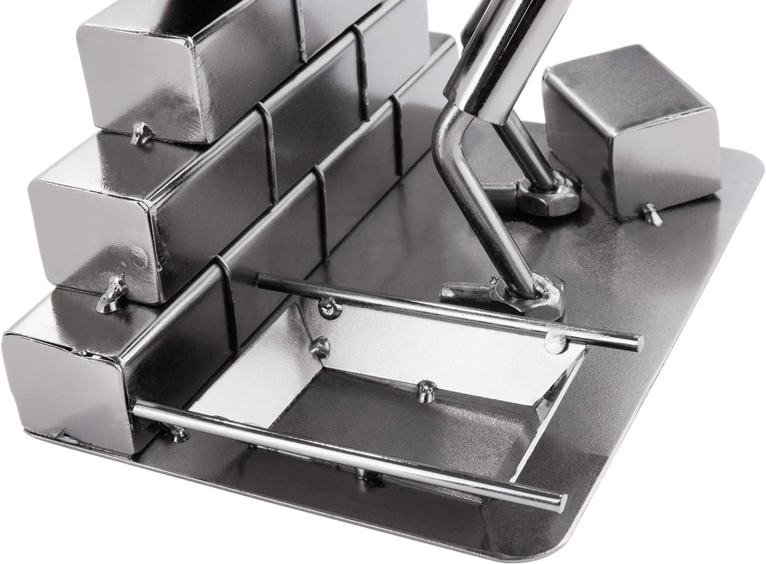 BRUBAKER Schraubenmännchen Maurer - Handarbeit Eisenfigur Metallmännchen - Metallfigur Geschenkidee
