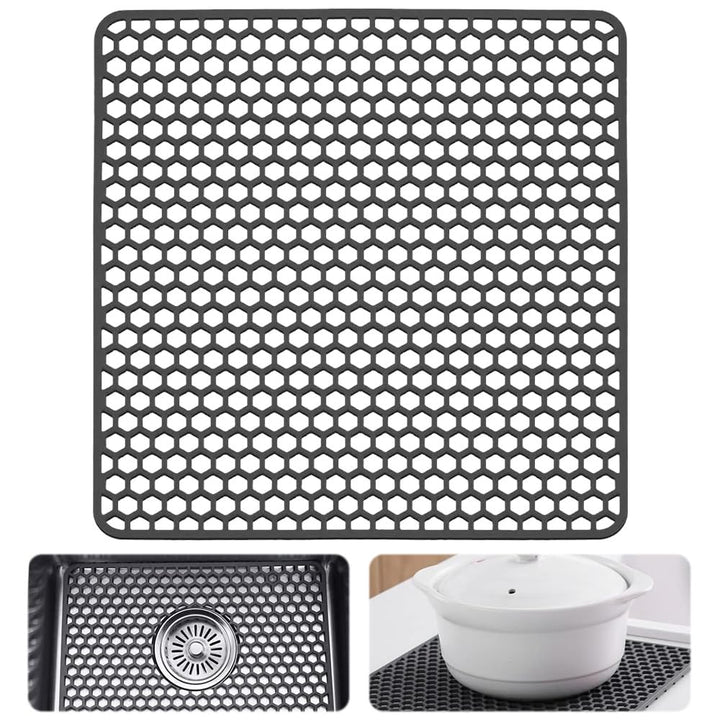 NAROSEBE Spülbeckeneinlage Silikon Spülbeckenmatte 30.5*30.5cm Spülmatte Abtropfmatte Spülbeckenschu