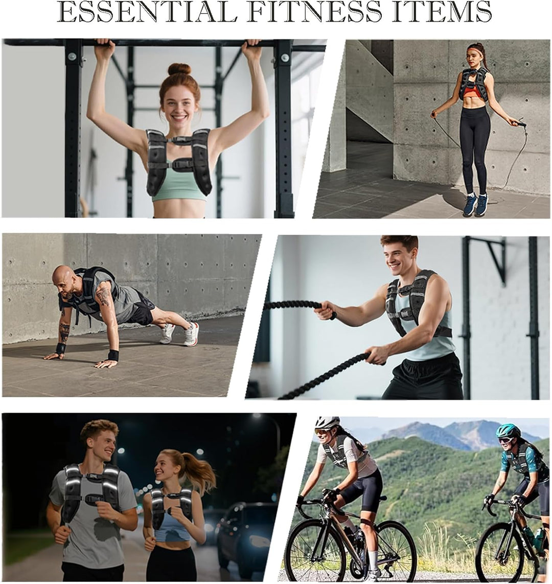 Gewichtsweste herren und frauen,Gewichtsweste mit Reflektierend Streifen für Laufen, Fitness, Kraftt