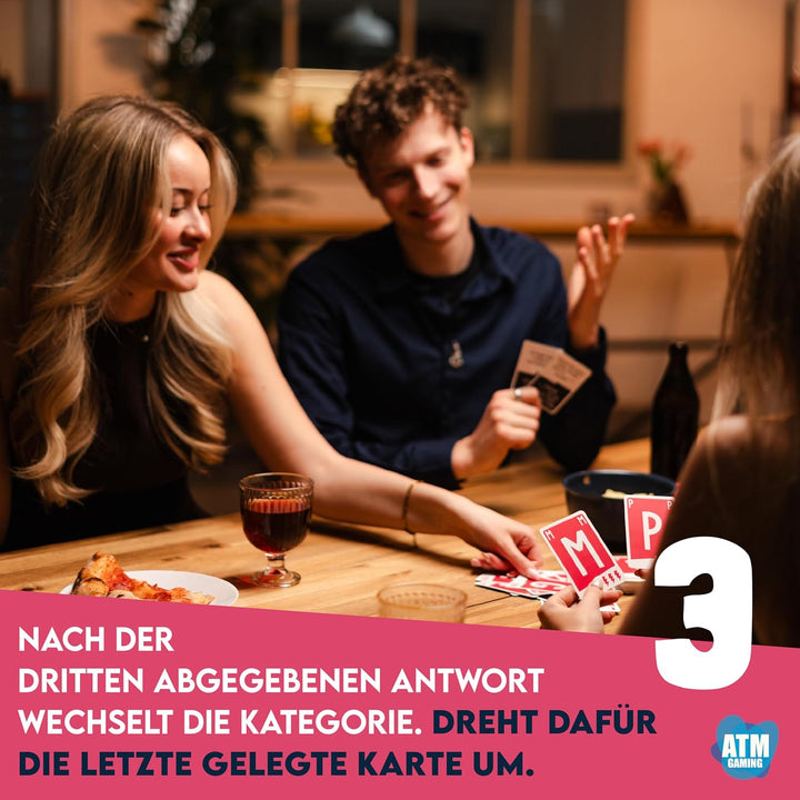 ATM Gaming Quickstop - Das Buchstaben-Duell - Party-Edition - Kartenspiel für Jugendliche und Erwach