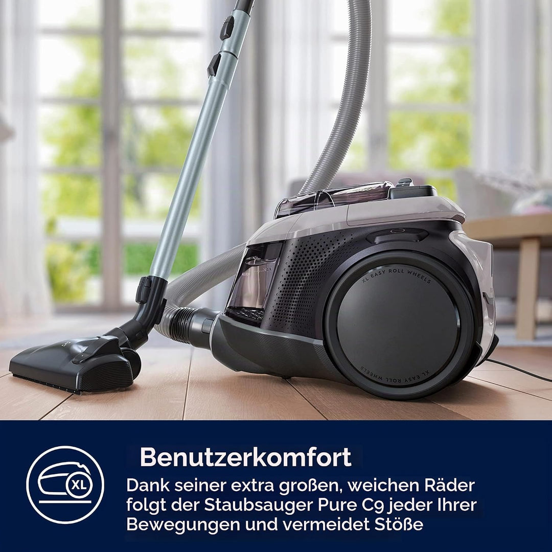 Electrolux PC91-4MG Pure C9 beutelloser Staubsauger, 700 W, 16 Liter, 72 Dezibel, Stahl, Mineralgrau