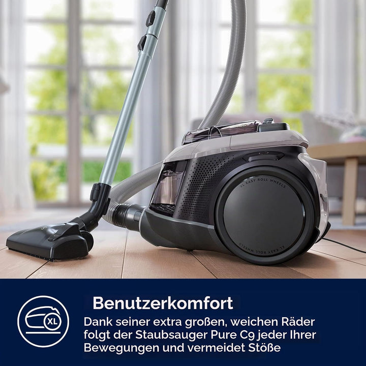 Electrolux PC91-4MG Pure C9 beutelloser Staubsauger, 700 W, 16 Liter, 72 Dezibel, Stahl, Mineralgrau