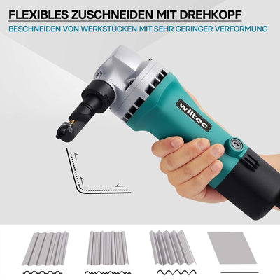 Blechknabber 500W mit Schnitttiefe bis 2,5mm & um 360° drehbarer Knabberkopf