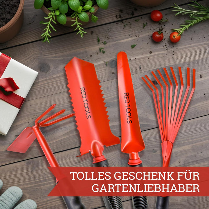 Profi Garten -Set 4 tlg. - Multifunktions- Gartenschaufel mit Wurzelsäge, Kombihacke, Pflanzkelle &