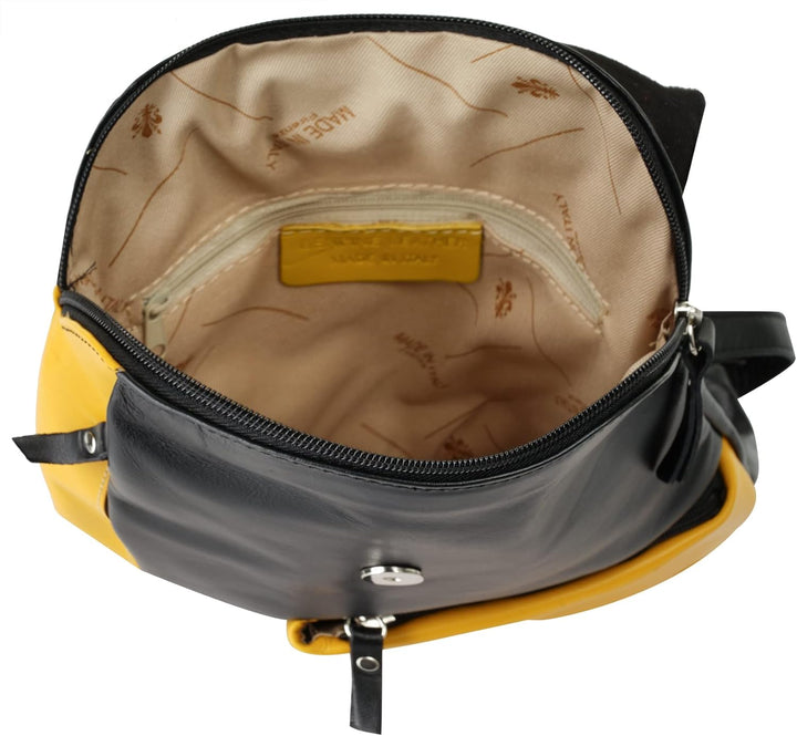 Cluty City-Rucksack Echt Leder Damen | | 020401 Gelb, Gelb