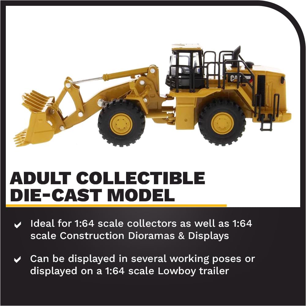 Diecast Masters Caterpillar Radlader 988H, detailgetreues CAT Baufahrzeug in Displayfenster-Box, Mas
