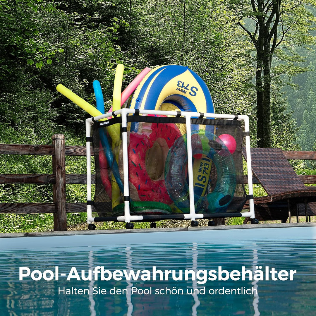 Pool-Aufbewahrungsbehälter, 170 Liter, 62 x 62 x 67 cm,Halter für Nudeln, Spielzeug, Schwimmer, Hand