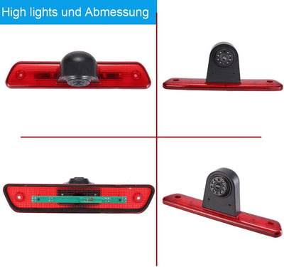 Auto Dach Bremslicht Rückfahrkamera Farbkamera Einparkkamera Rückfahrsystem+4.3 inch TFT LCD Monitor