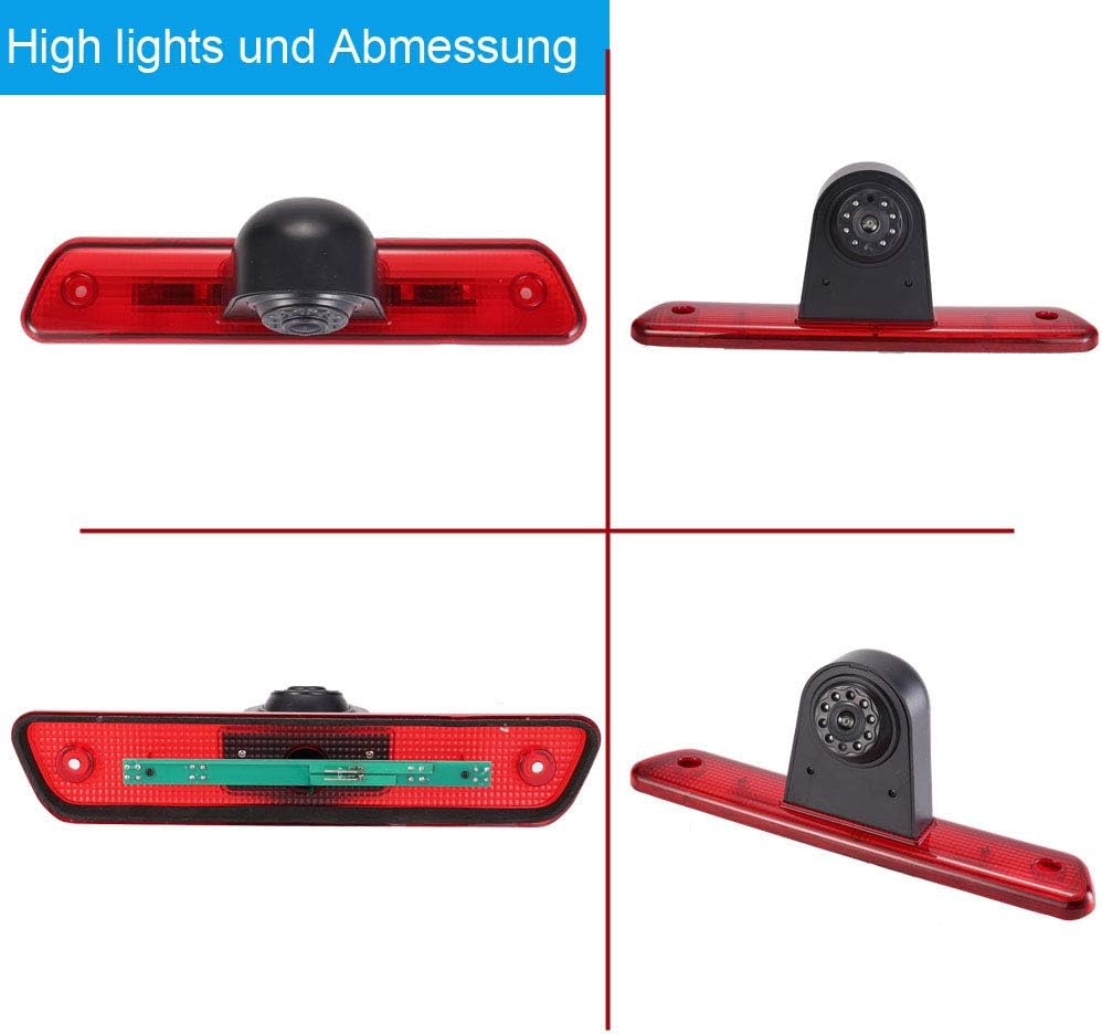 Auto Dach Bremslicht Rückfahrkamera Farbkamera Einparkkamera Rückfahrsystem für Peugeot Expert 2007-