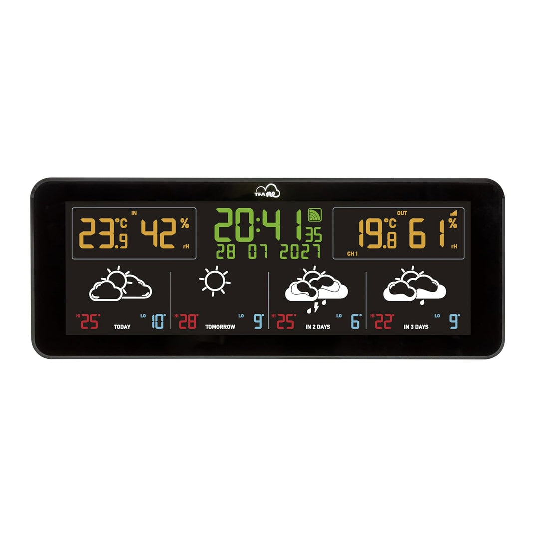 TFA.me 35.8107.01 ID-07 WLAN Funkwetterstation 4 Tage Profi-Wetterprognose, wetter.com, 40 verschied