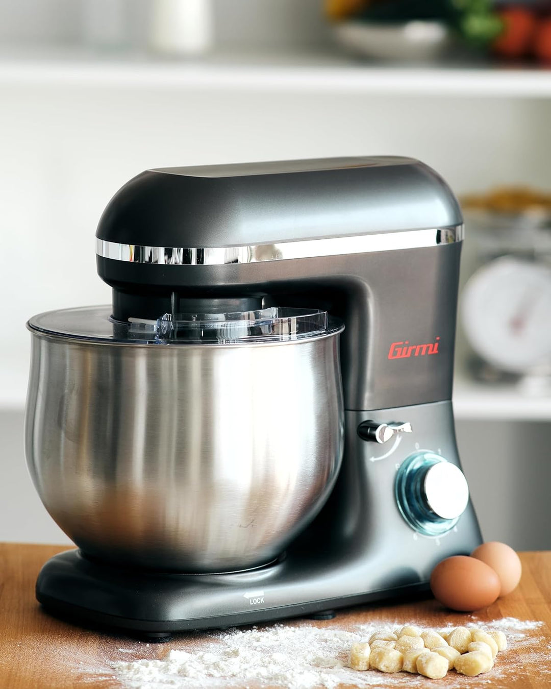 Girmi IM46 Knetmaschine Gastronomo 8 l, Teige von max. 3 kg, Leistung: 1400 W (max. 1800 W), IM4600,