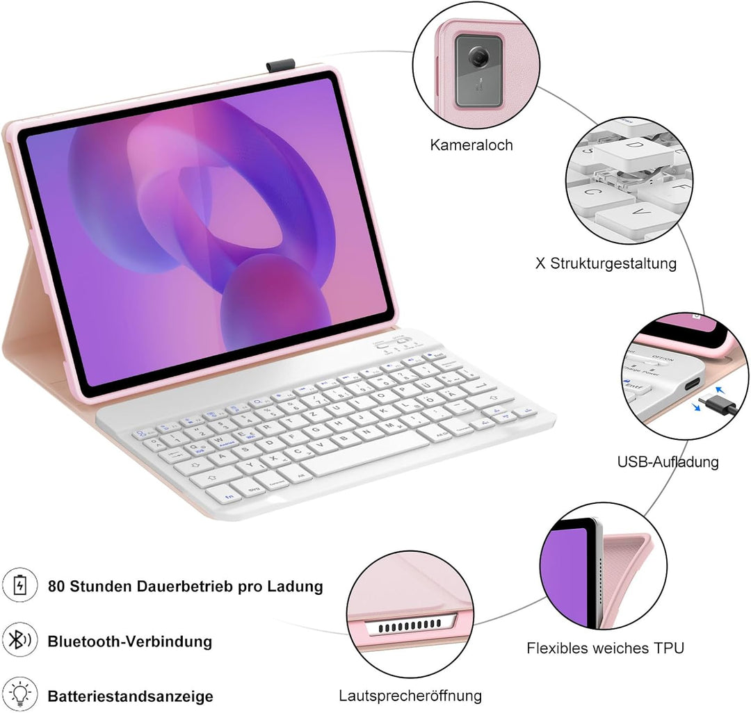 WINCHKING Tastatur Hülle für Lenovo idea tab 11 2025 (TB-336ZU TB-336FU), Bluetooth Tastatur für Len
