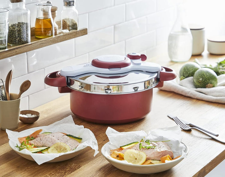 Tefal Schnellkochtopf Clipso Minut Duo 5 L - Schnellkochtopf aus Aluminium mit 5 Sicherheitssystemen