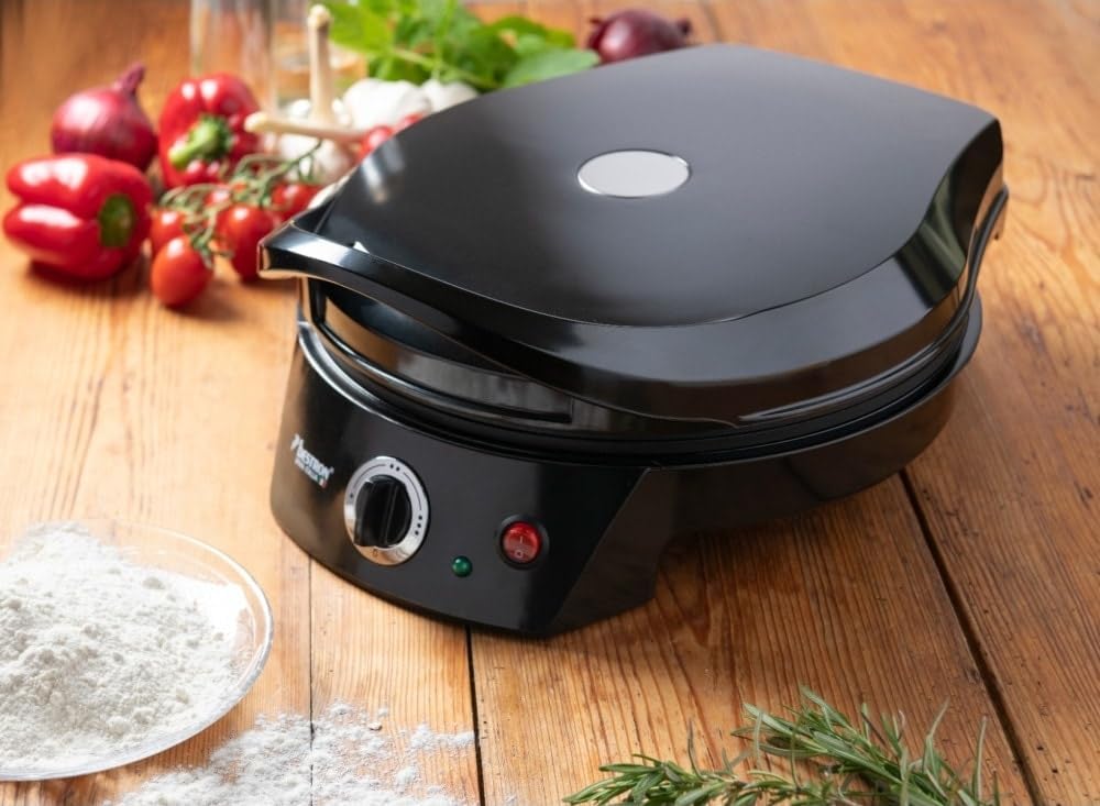 Bestron elektrischer Pizzaofen, Pizza Maker bis 230°C, mit Ober-/Unterhitze, für selbstgemachte oder