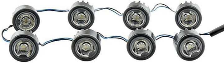 HELLA - LED-Tagfahrleuchtensatz - LEDayFlex - 12/24V - rund - Einbau - Lichtscheibenfarbe: glasklar