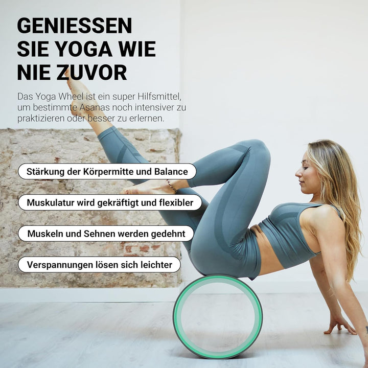 MSPORTS Yoga Wheel - Premium - Hilfsmittel bei Yoga-Übungen | Yoga Rad Mint, Mint