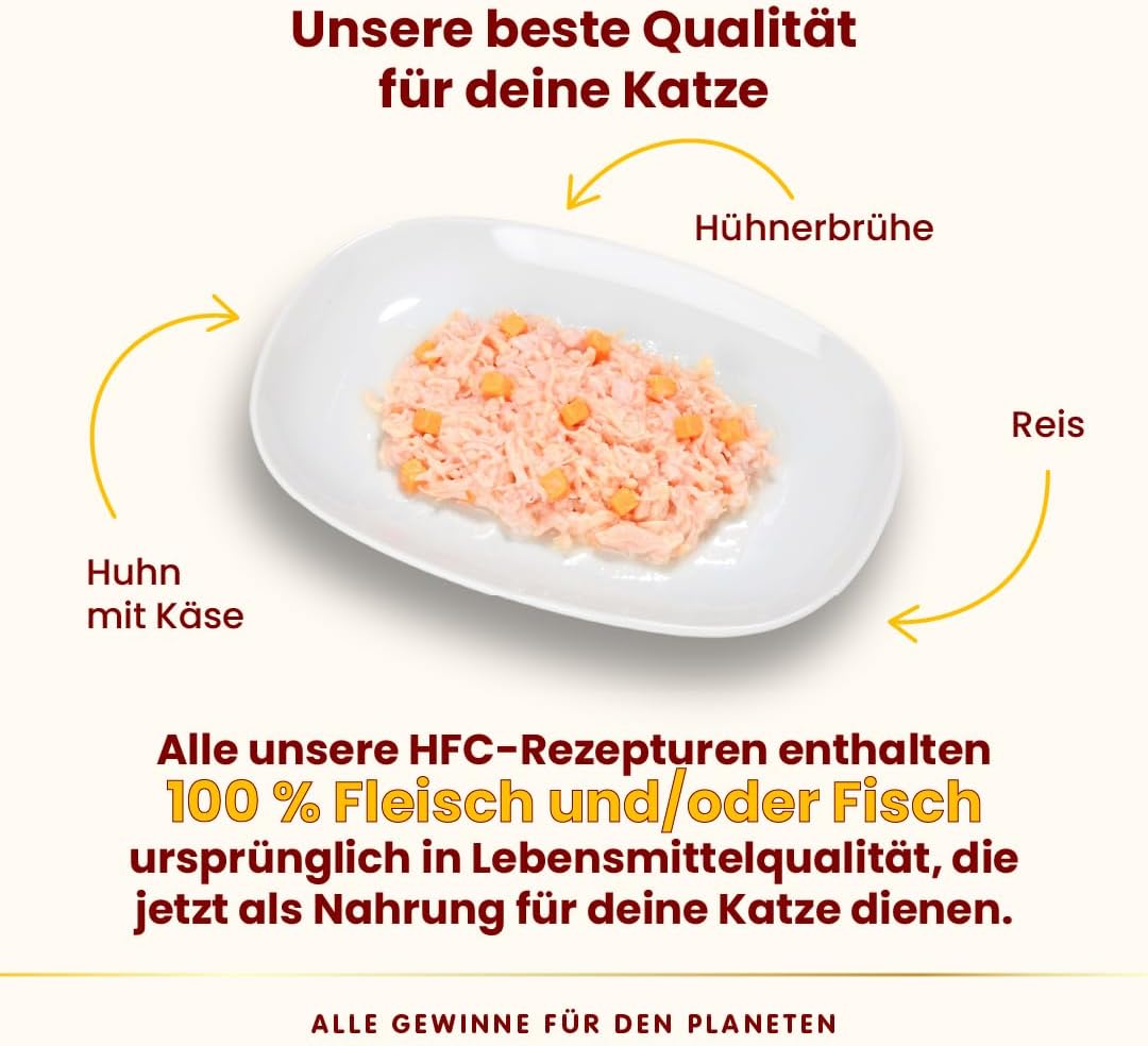Almo Nature HFC Natural Katzenfutter nass - Huhn mit Käse 24er Pack (24 x 70g) Huhn mit Käse 70 g (2