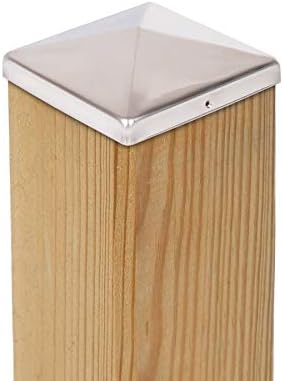 2 x Pfostenkappe Edelstahl Pyramide 146x146 mm – Rostfrei – Für Holzpfosten 145x145 mm – Pfostenabde