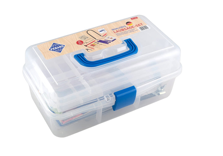 Pebaro 640 Laubsäge-Set in Kunststoffbox, 22 Teile, praktischer Koffer, ausklappbare Fächer, komplet