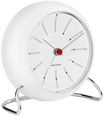 Arne Jacobsen Tischuhr Ø11 cm Bankers Originaldesign Kreative Details, weiss