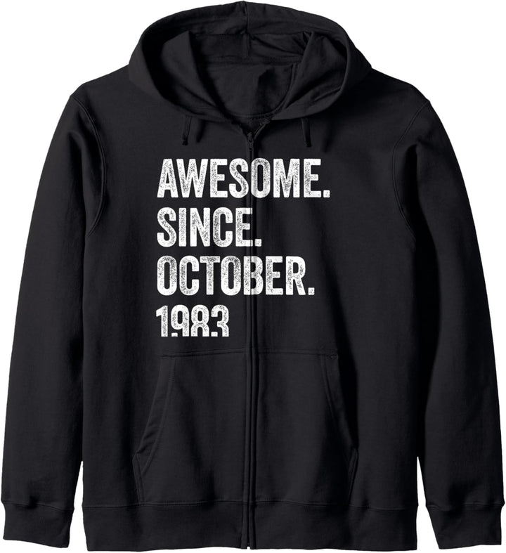 40. Geburtstag 40 Jahre Awesome Since October 1983 Kapuzenjacke