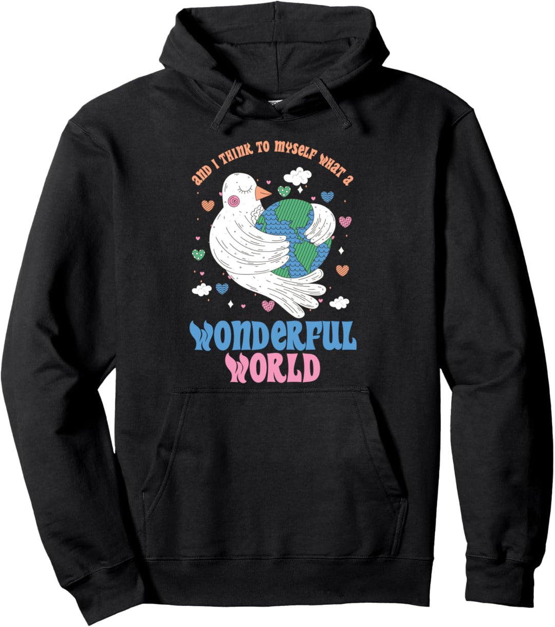 Friedenstaube Zeichen Planet Symbol Welt Hippie Pazifist Liebe Pullover Hoodie