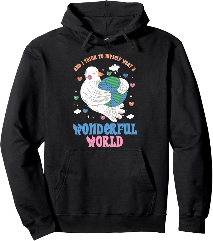 Friedenstaube Zeichen Planet Symbol Welt Hippie Pazifist Liebe Pullover Hoodie