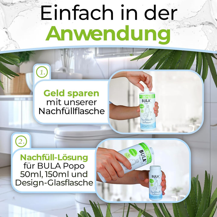 BULA® Popo NACHFÜLL-Flasche (750 ml) NUR ZUM AUFFÜLLEN unserer 150 u. 50 ml-Flasche! | ersetzt bis z