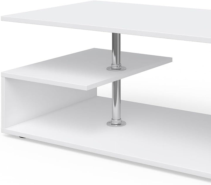 Vicco Couchtisch Guillermo Wohnzimmertisch Beistelltisch Holztisch Kaffeetisch 90 x 50 cm Weiss