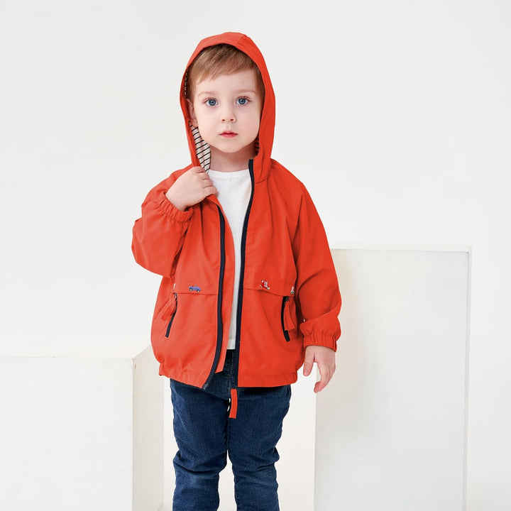 Volunboy Baby Kapuzen Jackets, Jungen Langarm Winddicht Mantel Cartoon Aufdruck Jacken 5-6 Jahre Rot