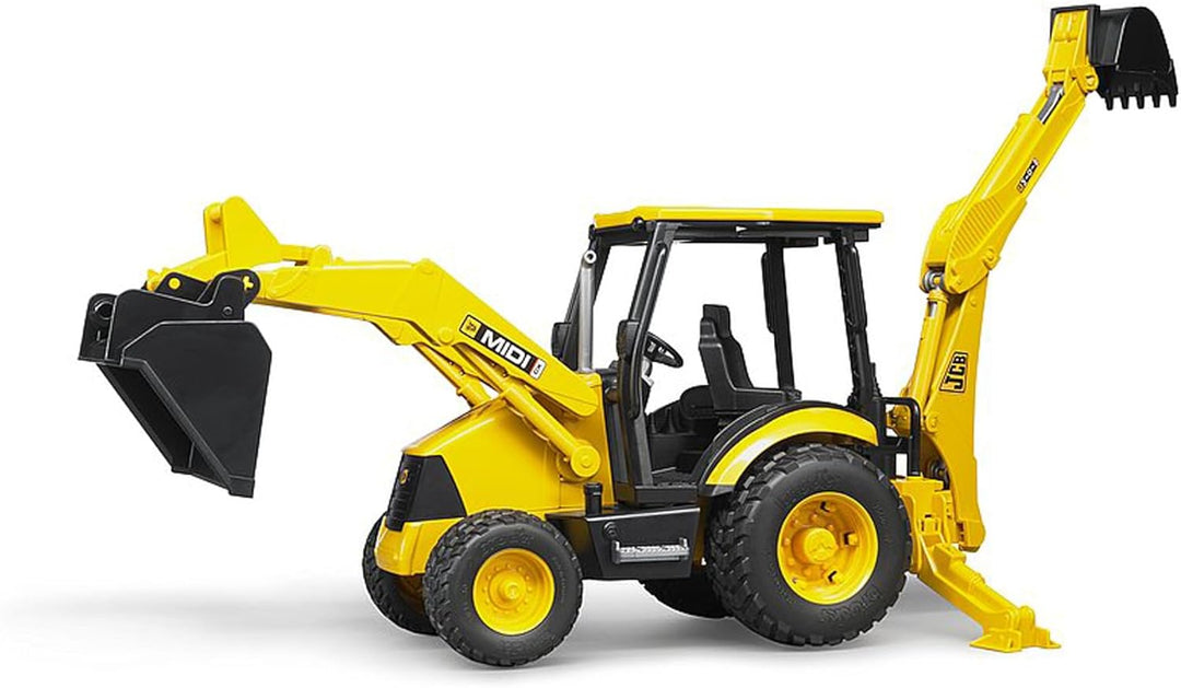bruder 02427 - JCB MIDI CX Baggerlader - 1:16 Baustelle Baufahrzeug Löffelbagger Heckbagger Arbeiter