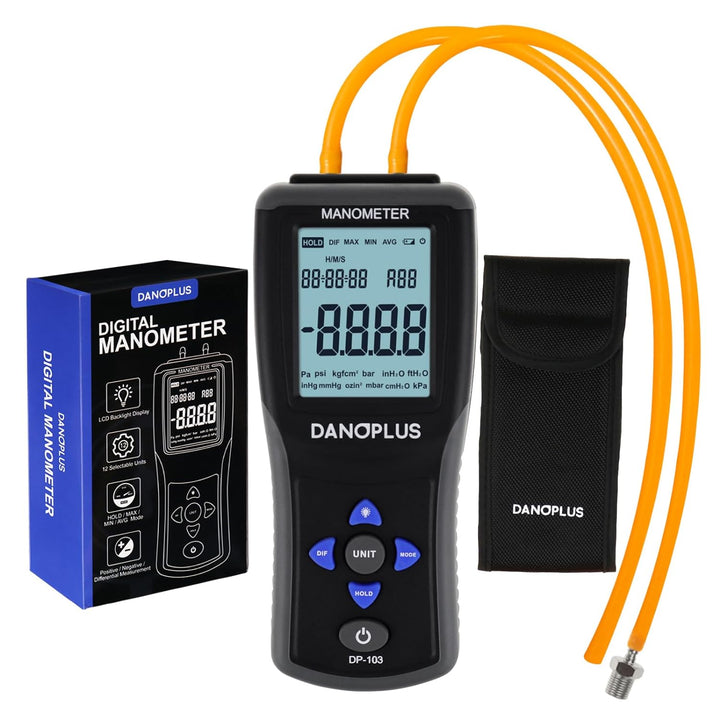 Manometer Digital Gas Pressure Tester Differential Pressure Gauge HVAC Air Pressure Meter with Backl