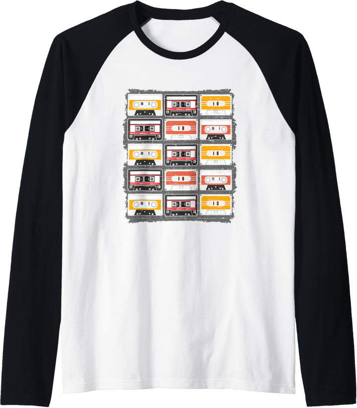 Vintage Cassette Tapes Retro 80s 90s Classic Old Mixtapes Raglan