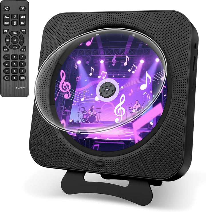 Canareen CD Player Boombox - Upgrade Bluetooth Lautsprecher mit Staubschutzhülle & LED Bildschirm |
