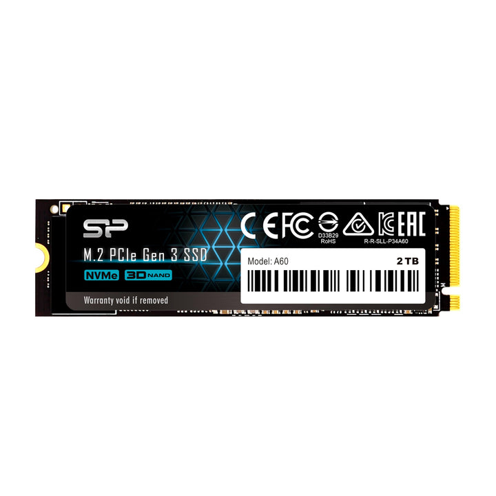 Silicon Power PCIe M.2 NVMe SSD 2TB Gen3x4 R/W up to 2, 200/1, 600MB/s internal SSD 2TB A60, 2TB A60