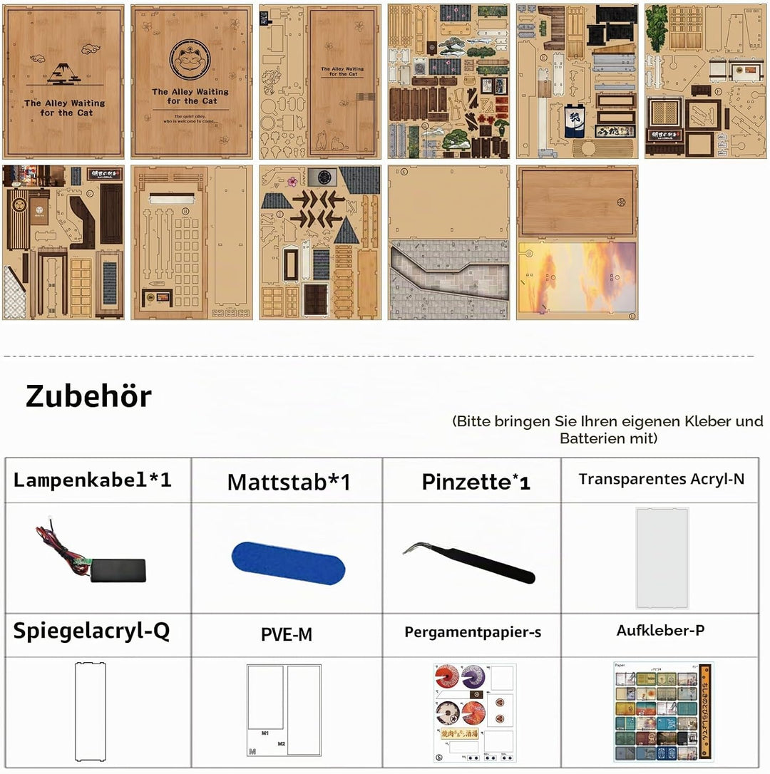 Book Nook Kit, DIY Miniatur Haus Puppenhaus Bausatz Bücherregal Deko für Jugendliche und Erwachsene（