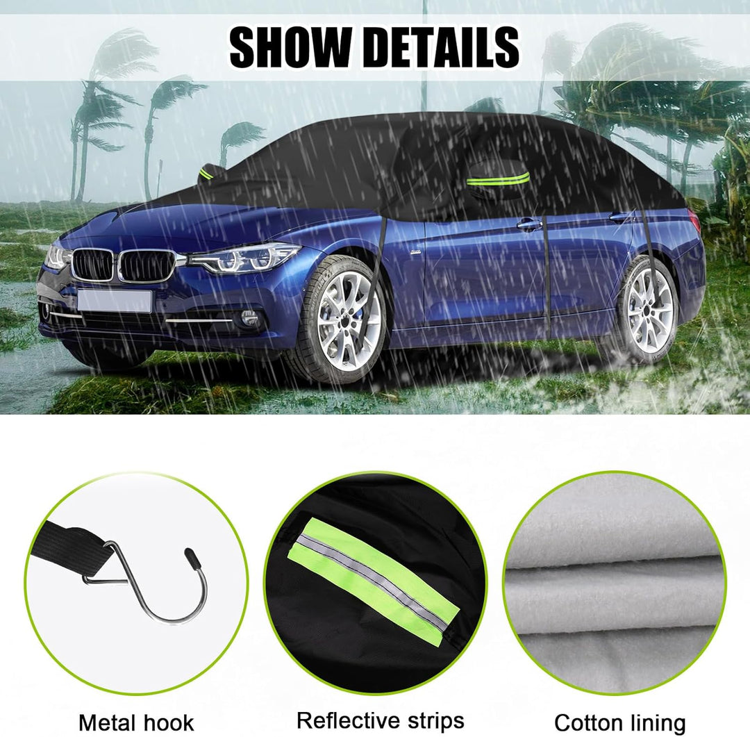 Universelle Halbgarage für Autos 323 * 150 * 49cm, Autoabdeckung Wasserdicht Ersatz für BMW 3 Series