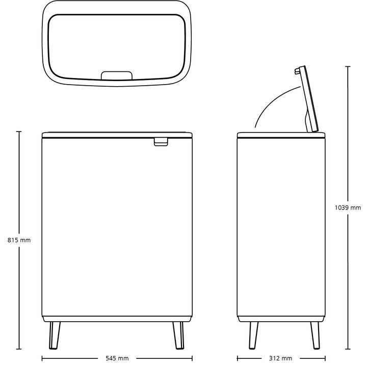 Brabantia BO Touch Bin Hi, 2x 30L