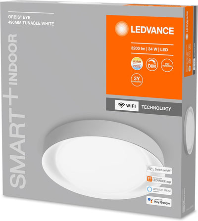 Ledvance Smarte LED Wand-und Deckenleuchte für Innen mit WiFi Technologie, Lichtfarbe änderbar (3000