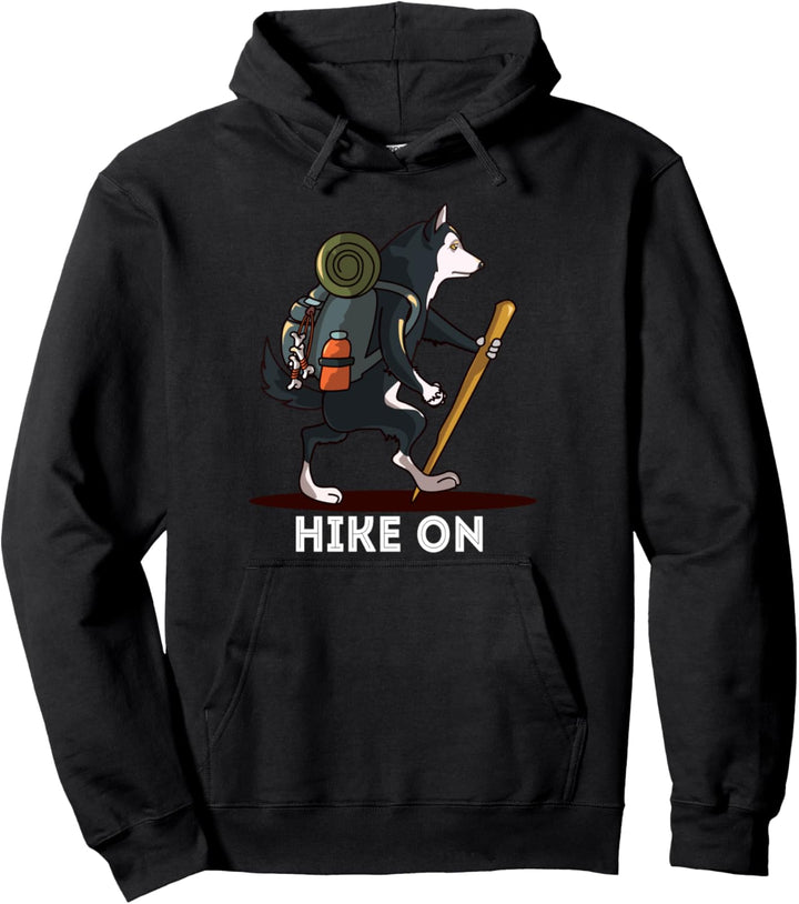 Lustige Siberian Huskie Bergsteigen Wandern Pullover Hoodie