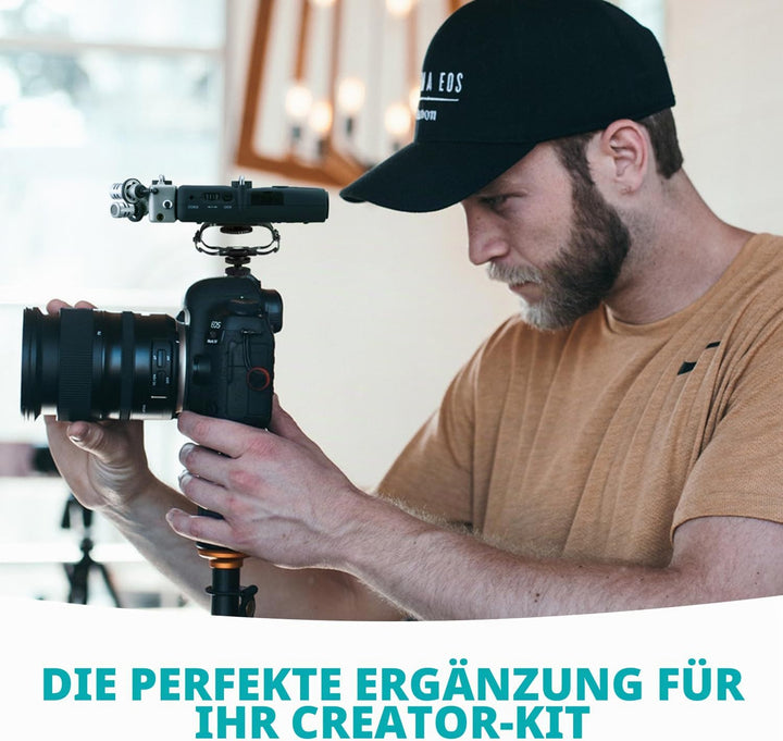 Movo SMM5-B Universal-Mikrofon und tragbare Recorder-Stossdämpferhalterung – passend für Zoom H1n, H