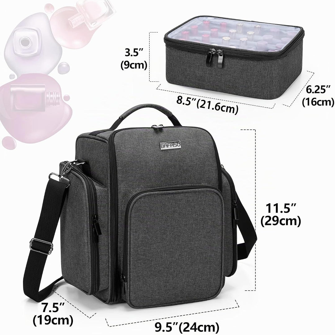 BAFASO Nagellack Aufbewahrung Tasche, Nagellack Organizer für 72 Flaschen(bis zu 15 ML), Gross Nagel