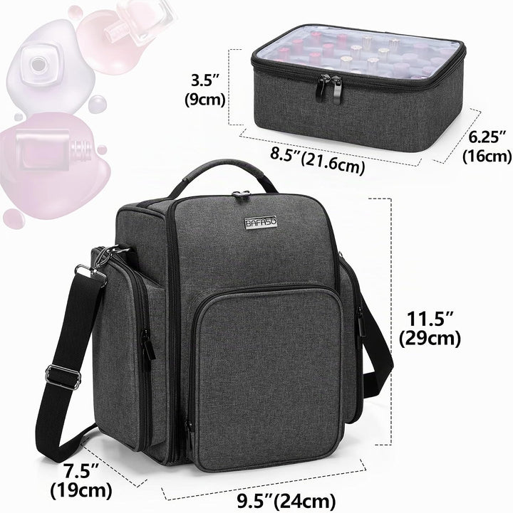 BAFASO Nagellack Aufbewahrung Tasche, Nagellack Organizer für 72 Flaschen(bis zu 15 ML), Gross Nagel