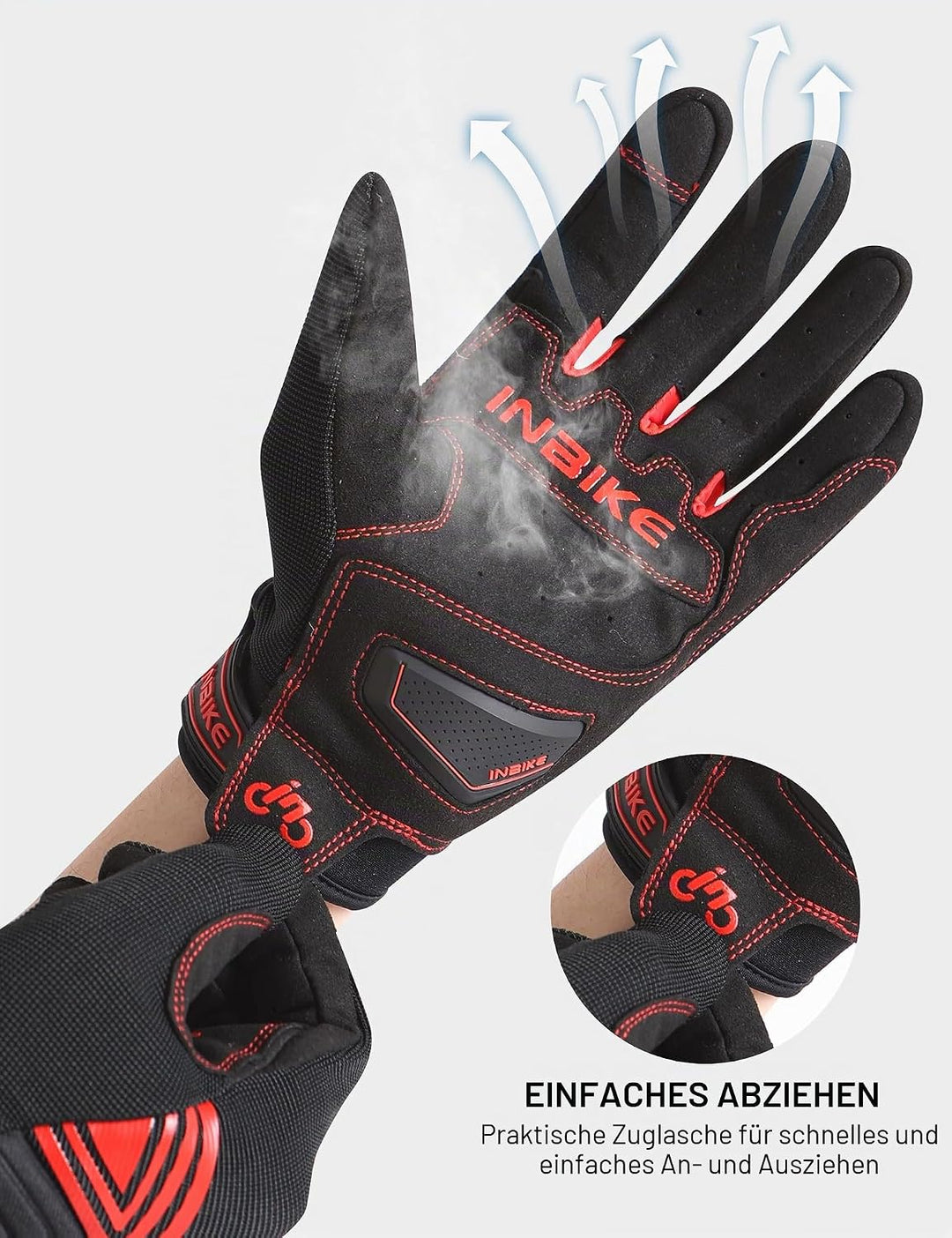 INBIKE Motorrad Handschuhe Motocross Sommer EUDE Foam Schutz Atmungsaktiv Touchscreen Motorradhandsc