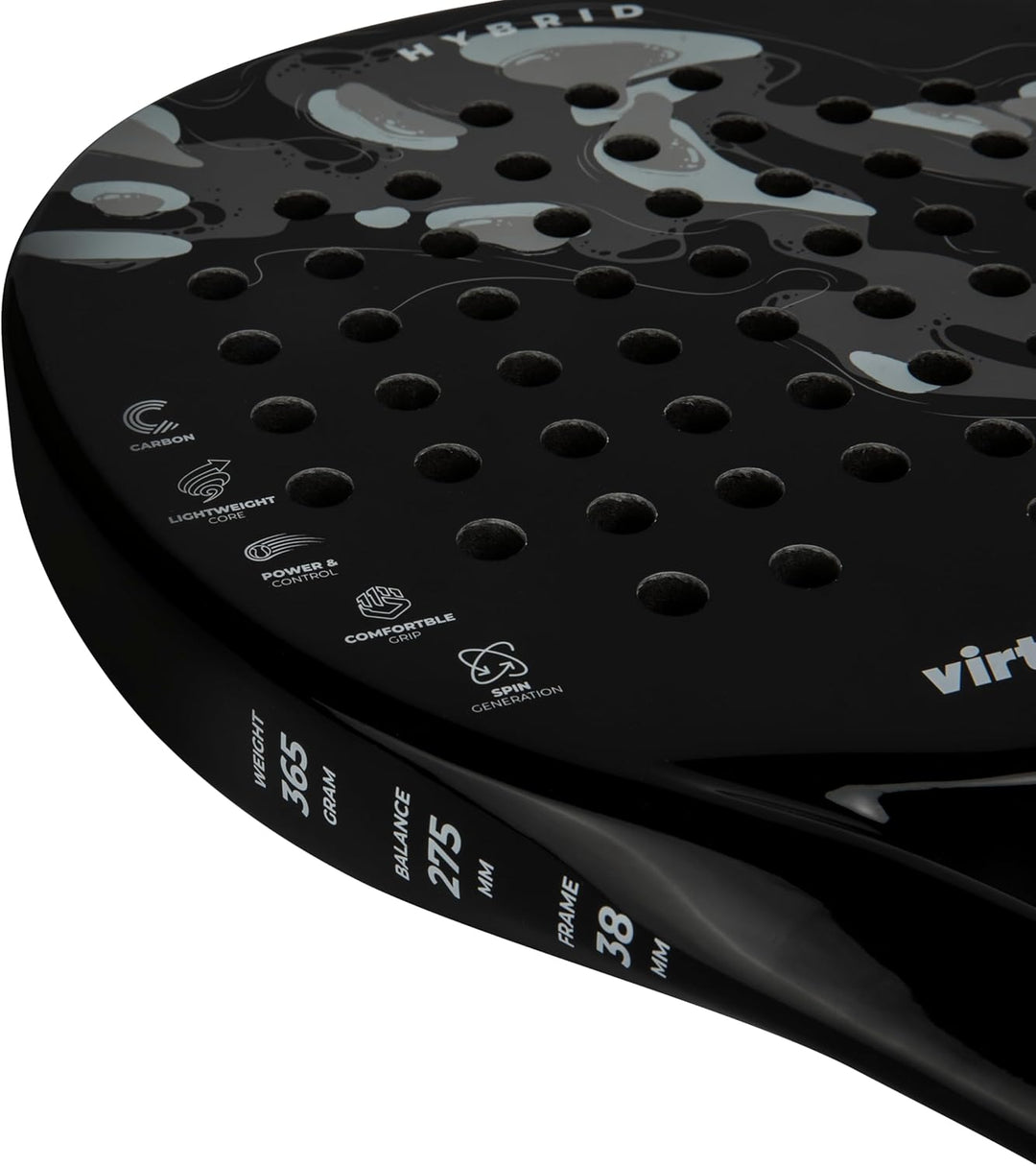 VirtuFit Hybrid Padelschläger - Schwarz - Grau