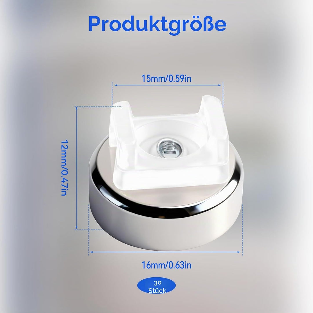 Magnetische Kabelbinder Halterung, 30 Stück 16 mm verbessert magnetische Kabelbinder-Basis, Mehrzwec
